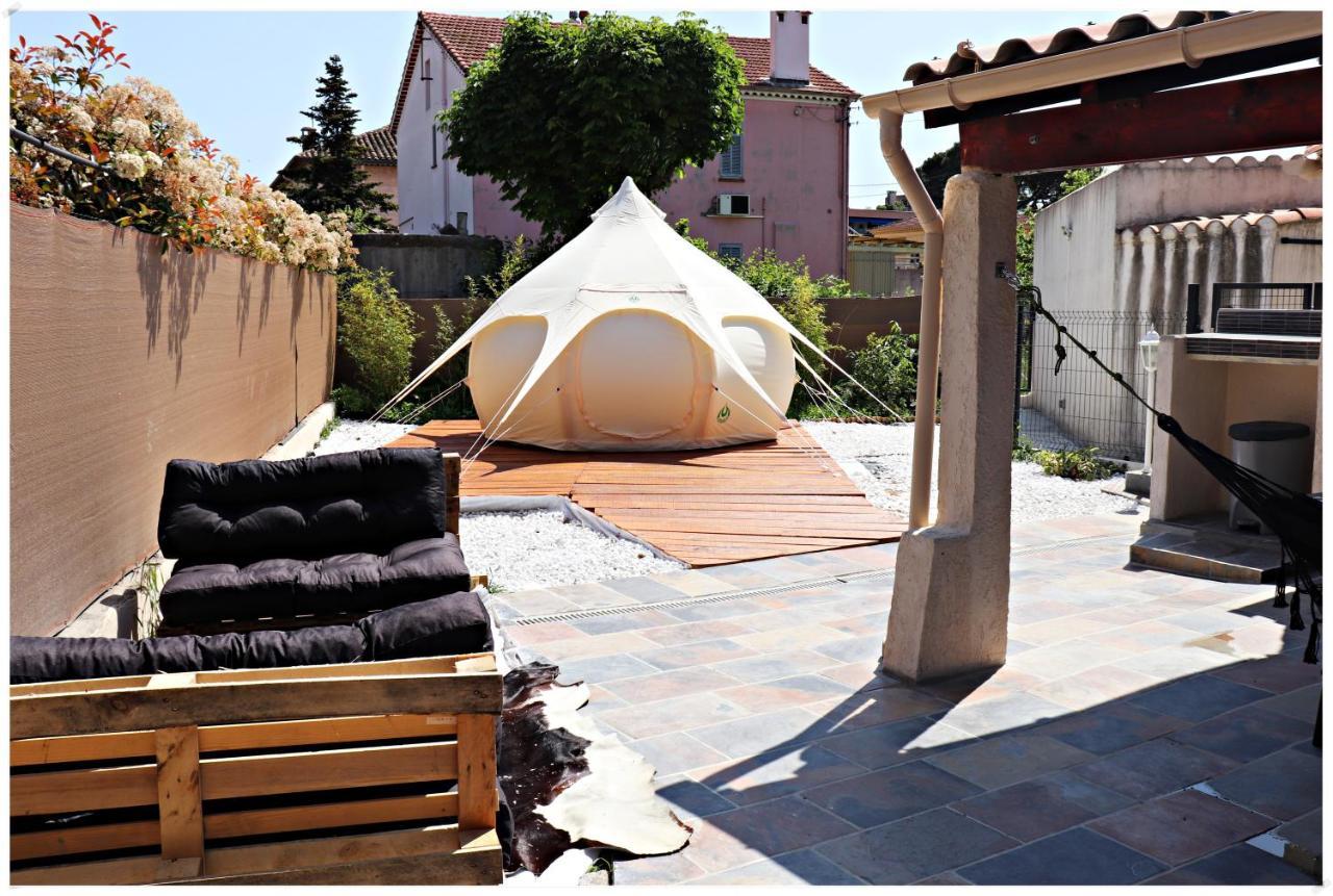 Superbe Glamping Avec Terrasse Privative 5Min Mer Cannes Exterior foto